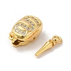 Rack Plating 925 Sterling Silver Micro Pave Clear Cubic Zirconia Bayonet Clasps STER-G038-15G-2