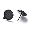 304 Stainless Steel Stud Earring Settings STAS-I161-01E-B-2