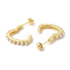 Rack Plating Brass Heart Stud Earrings with Plastic Imitation Pearl Beaded for Women EJEW-G342-17G-2