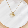 1pc Brass Chain with Alloy Letter Pendants Necklaces NJEW-LP0001-41N-G-3