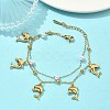 304 Stainless Steel Satellite Chain Double Layered Bracelets BJEW-D456-02G-2
