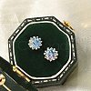 925 Sterling Silver Moissanite Rhinestone Stud Earrings EJEW-U042-05P-03-5