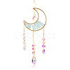 1Pc Alloy & Natural Gemstone Chips Moon Hanging Ornaments HJEW-BBC0001-17A-5