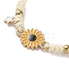 Sunflower Alloy Enamel Charms Braided Bracelets LS-BJEW-A016-01A-2