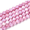 Anti-Tarnish Electroplate Bicone Glass Beads Strands X-EGLA-T021-4mm-16-04-1