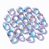Transparent Spray Painted Glass Beads GLAA-T016-29H-1