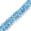 Transparent Electroplate Glass Beads Strands EGLA-F160-02C-1