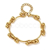 304 Stainless Steel Curved Bar Link Chain Bracelets for Women BJEW-F536-15G-2