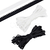 25M 2 Colors Flat Polyester Elastic Cord with Flower Edge OCOR-BC0006-90-1
