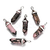 Natural Rhodonite Double Terminated Pointed Pendants G-F295-05D-3