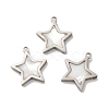 Hand Polished 304 Stainless Steel Star Charms STAS-A080-11P-1