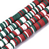 Handmade Polymer Clay Beads Strands CLAY-R089-6mm-091-1