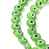 Handmade Evil Eye Lampwork Flat Round Bead Strands LAMP-L058-8mm-02-2