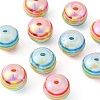 10Pcs Macaron Color Stripe Resin Beads RESI-YW0001-27A-3