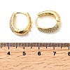 Brass Micro Pave Clear Cubic Zirconia Oval Hoop Earrings EJEW-F382-01G-5