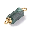 Natural Emerald Connector Charms PALLOY-JF01372-3