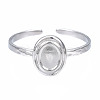 Non-Tarnish 304 Stainless Steel Open Cuff Finger Ring Cabochon Settings LS-STAS-T060-11P-1