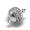 Rhodium Plated 925 Sterling Silver Box Clasps STER-L057-008C-1