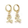 Brass Clear Cubic Zirconia Hoop Earrings EJEW-M045-01X-1