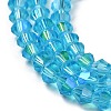 Transparent Electroplate Glass Beads Strands GLAA-F029-4mm-D19-3