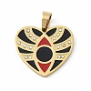 Ion Plating(IP) 304 Stainless Steel Enamel Rhinestone Pendants STAS-Q325-02F-G-1
