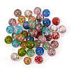 54Pcs 9 Colors Handmade Glod Sand Lampwork Beads Strands LAMP-TA0002-08-5