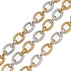 Two Tone 304 Stainless Steel Textured Cable Chains CHS-K018-43GP-1