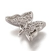 Brass Micro Pave Clear Cubic Zirconia Charms ZIRC-B002-47P-2