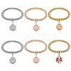 6 Sets 3 Colors Sublimation Blank Alloy & Aluminum Tree of Life Charm Bracelets Set BJEW-NB0001-11-1