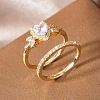 Alloy Micro Pave Cubic Zirconia Finger Rings Sets for Women FS-WGC007F-05-1