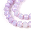 Anti-Tarnish Electroplate Rondelle Glass Beads Strands X-EGLA-T021-4mm-17-02-3