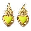 Golden Tone Brass Enamel Pendants KK-K750-01G-A-1