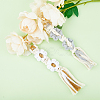 SUPERFINDINGS 2Pcs 2 Colors Handmade Macrame Woven Cotton Flower Pendant Decorations HJEW-FH0001-34B-4