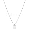 1Pc Stainless Steel Letter Rectangle Pendant Necklaces NJEW-LP0001-34D-P-1