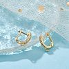Brass Micro Pave Clear Cubic Zirconia Hoop Earring Findings ZIRC-YW0001-08G-5
