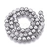 Electroplated Crackle Glass Beads Strands EGLA-N014-8mm-03-2