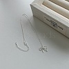 Bowknot 925 Sterling Silver Pendant Cable Chain Necklaces for Women FS-WG65D1C-01-2