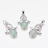 Natural Green Aventurine Pendants G-G651-A13-1