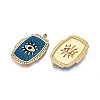 Ion Plating(IP) 304 Stainless Steel Evil Eye Enamel Pendants STAS-N107-04C-G-2