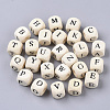 Printed Natural Wood Beads X-WOOD-T026-001-1