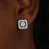 Brass Rhinestone Clip-on Earrings SZ0570-2