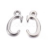 Platinum Plated Alloy Letter Pendants PALLOY-J718-01P-C-1