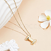 1pc Brass Chain with Alloy Letter Pendants Necklaces NJEW-LP0001-41I-G-3