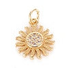 Brass Micro Pave Clear Cubic Zirconia Pendants KK-O126-21G-1