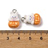 Halloween Theme Opaque Resin Pendants RESI-D075-02G-2