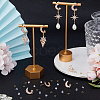6Pcs Brass Pave Clear Cubic Zirconia Moon with Star Stud Earring Findings DIY-CN0002-74-4