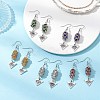 Electroplated Glass & TOHO Round Seed Beaded Alloy Triangle Eye Dangle Earrings EJEW-MZ00635-1