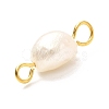 Natural Cultured Freshwater Pearl Beads Links Connectors PALLOY-JF00941-02-3