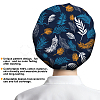 Cotton Adjustable Printed Bouffant Hats Working Caps for Women Men AJEW-WH0677-002-3