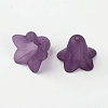 Indigo Frosted Transparent Acrylic Flower Beads X-PLF018-16-3